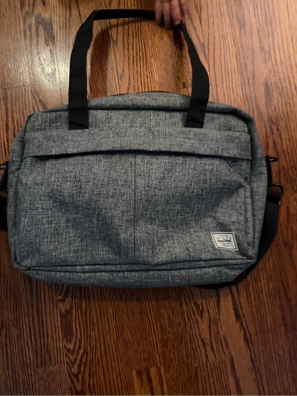 Herschel Supply Company Heather Grey Laptop Tote with Black Straps